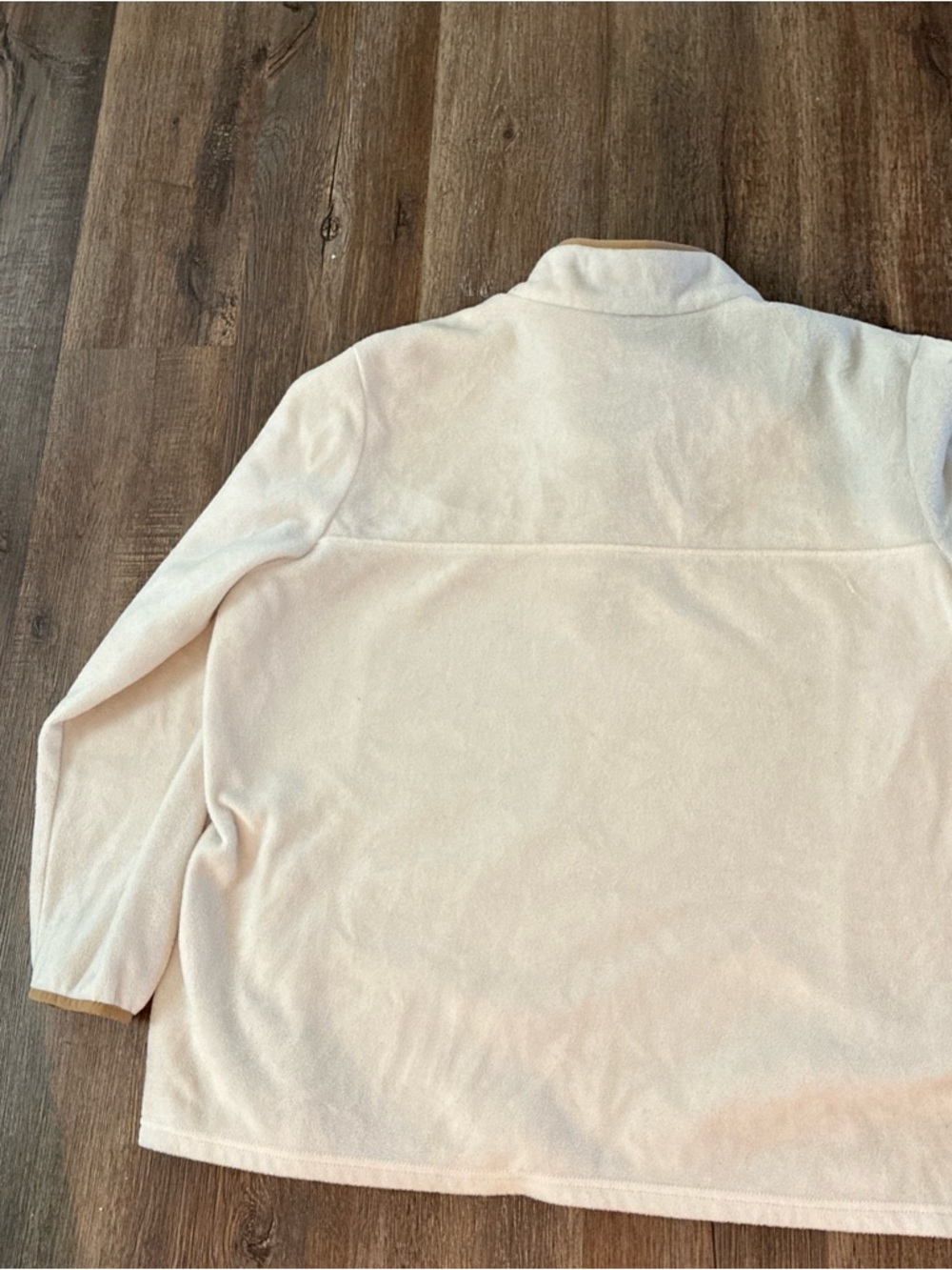 Women Columbia Cream Fleece Pullover with Tan Snap Placket 3XL - Picture 5 of 11